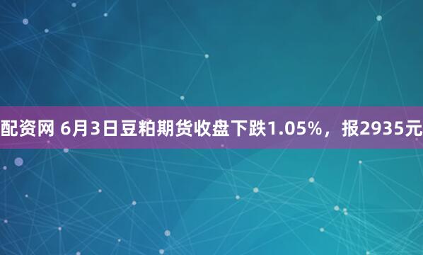 配资网 6月3日豆粕期货收盘下跌1.05%，报2935元