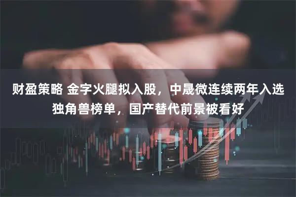 财盈策略 金字火腿拟入股，中晟微连续两年入选独角兽榜单，国产替代前景被看好