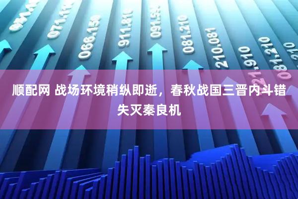 顺配网 战场环境稍纵即逝，春秋战国三晋内斗错失灭秦良机