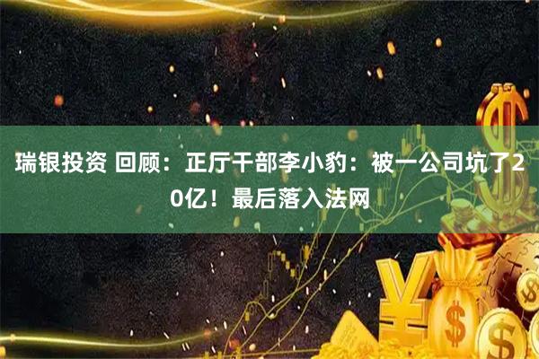 瑞银投资 回顾：正厅干部李小豹：被一公司坑了20亿！最后落入法网